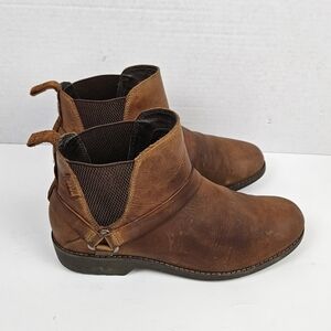 Teva Brown De La Vina Dos Leather Chelsea Boots Size 7.5 Waterproof
